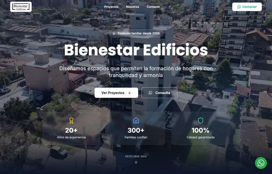 Sitio de Bienestar Edificios desarrollado por Vantra