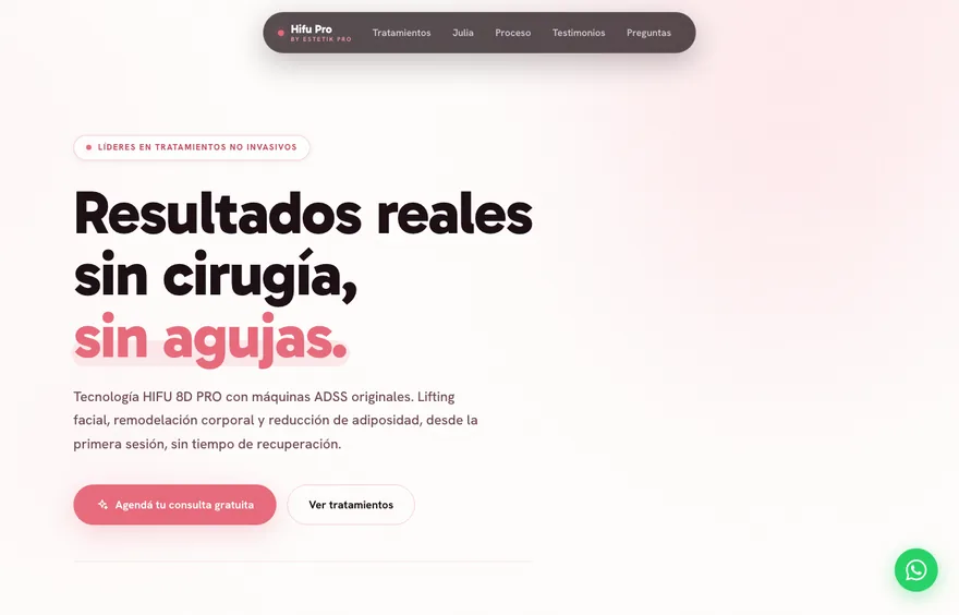 Sitio de Hifu Pro desarrollado por Vantra