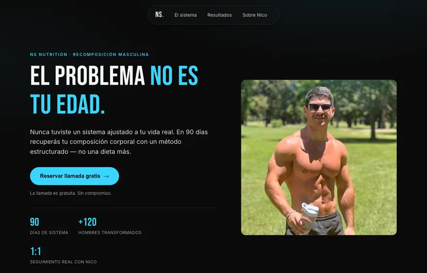 Sitio de Nicolás Stoppiello desarrollado por Vantra